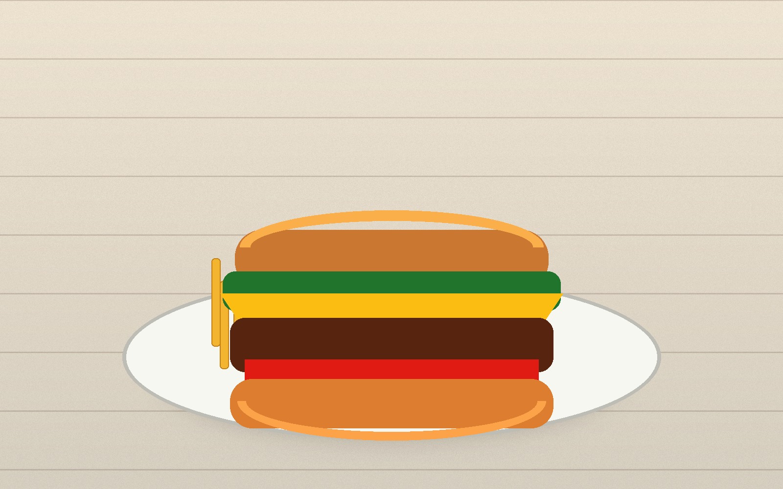 American cheeseburger with fries